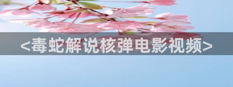 星辰影院—策驰电影：<毒蛇解说核弹电影视频>